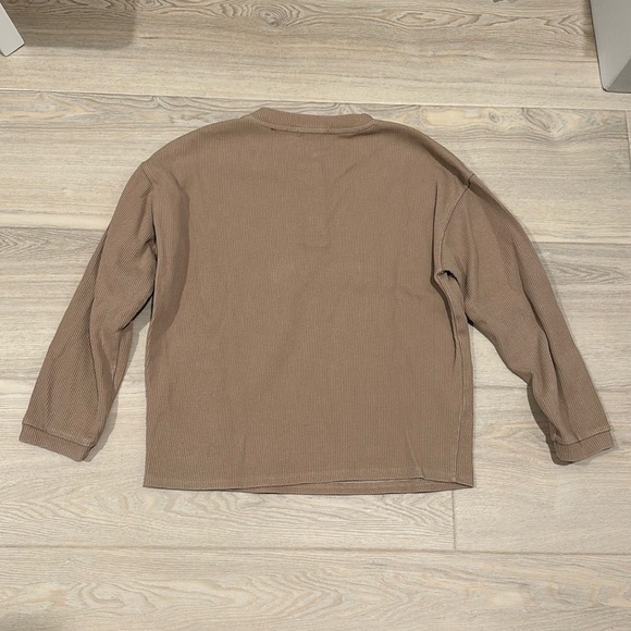 Mod Ref VICI Corley Cotton Ribbed Henley Top - Tan / Size Small - Picture 6 of 8